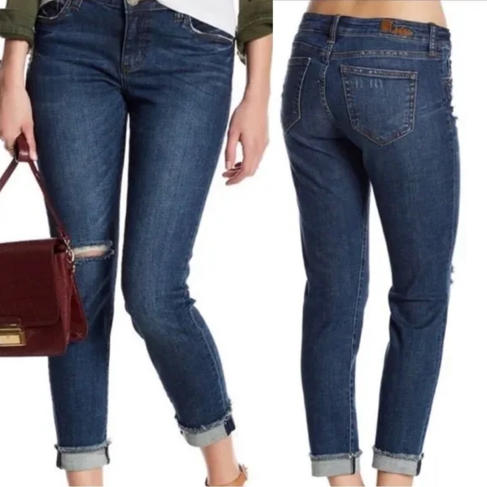 KUT from the KLOTH Asher Ankle Straight Leg Women's Size 0 Distressed Jeans